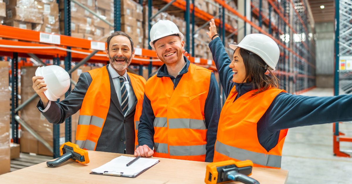 Workers happy at work